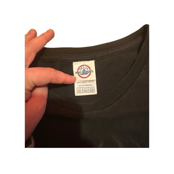 Vintage Deer Buck Smoke 90s Black Y2K Distressed Grunge Tee Shirt Sz 2XL - Picture 2 of 3